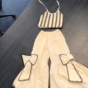 Cream and black boutique outfit